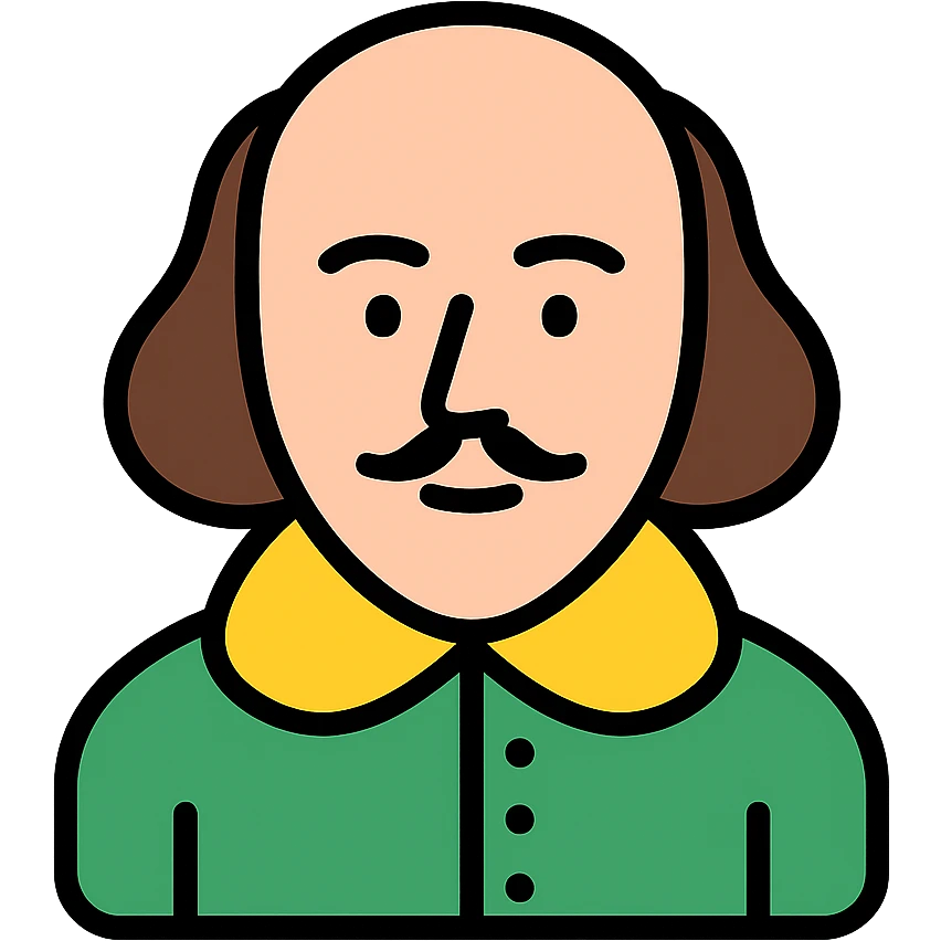 Shakespeare color outline icon emoji