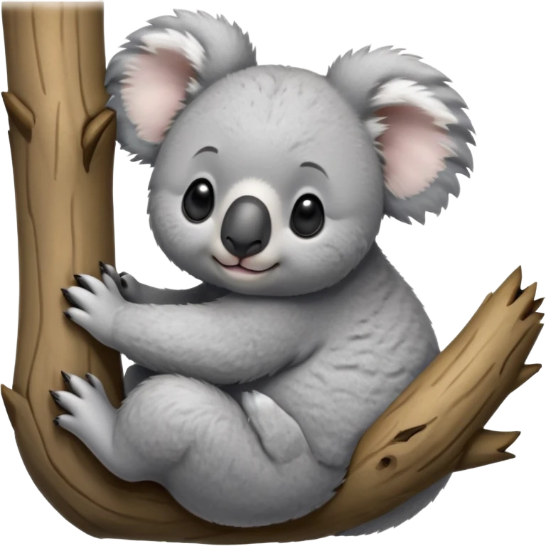 cinematic-koala-realistic-full-body-clinging-emoji,-round-plump-frame-clasped-to-a-gum-tree-branch,-soft-grey-fur-textured-and-fluffy,-oversized-fluffy-ears-twitching-slightly,-dark-expressive-eyes-peering-sleepily,-clawed-paws-gripping-bark-firmly,-simplified-yet-realistic-focused-features,-highly-detailed,-glowing-with-a-gentle-warmth emoji