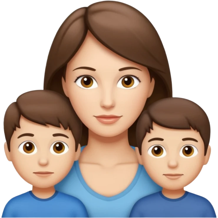 Light brunette beautiful fit mom with 3 sons emoji