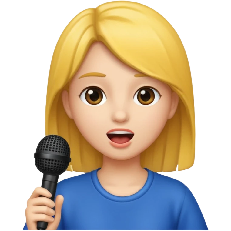 A girl singing with mic emoji