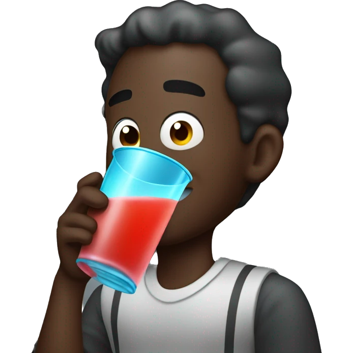 Dark skinned man drinking kool aid emoji