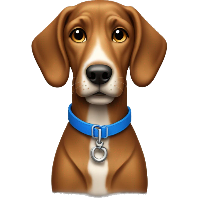 Brown hound dog with blue collar emoji