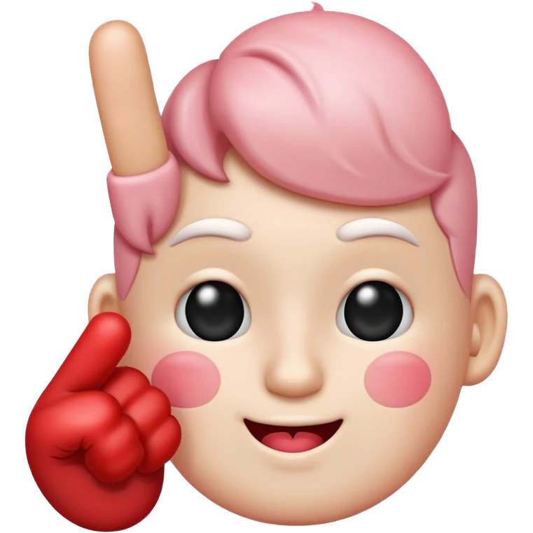 blushing emoji with middle finger emoji