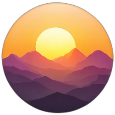 the sun setting behind the mountains emoji