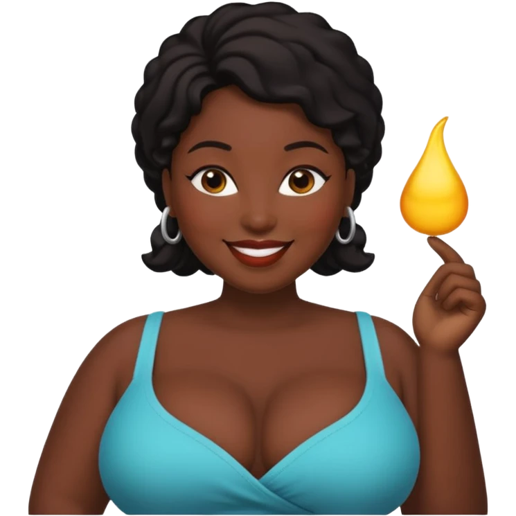 Woman black chunky with big tits emoji