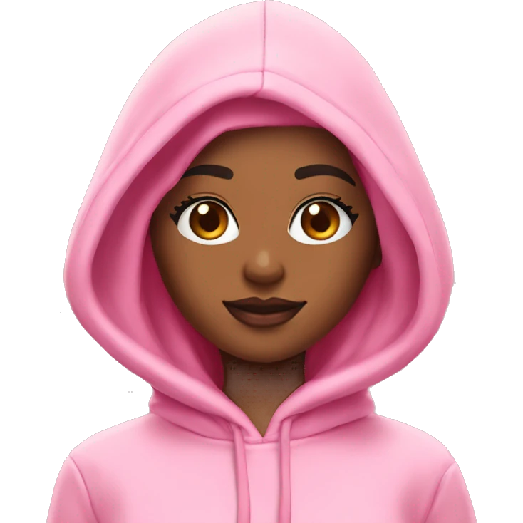 Pink palm puff hoodie on Sephora girl emoji