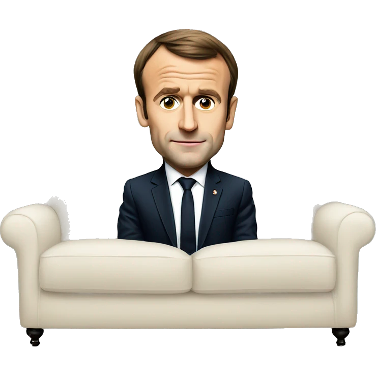 Emmanuel Macron on a sofa emoji
