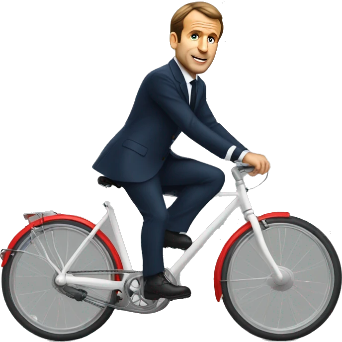 Macron sur un vélo  emoji