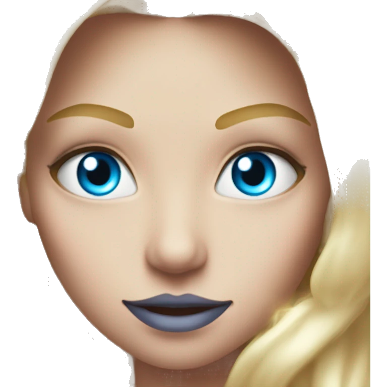 magical diva with thin pink andromedan face long blonde hair and blue eyes glowing third eye emoji