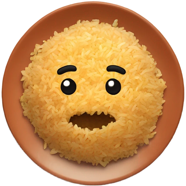fried rice on a terra cotta plate emoji