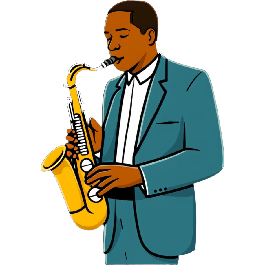 John Coltrane playing saxophone emoji