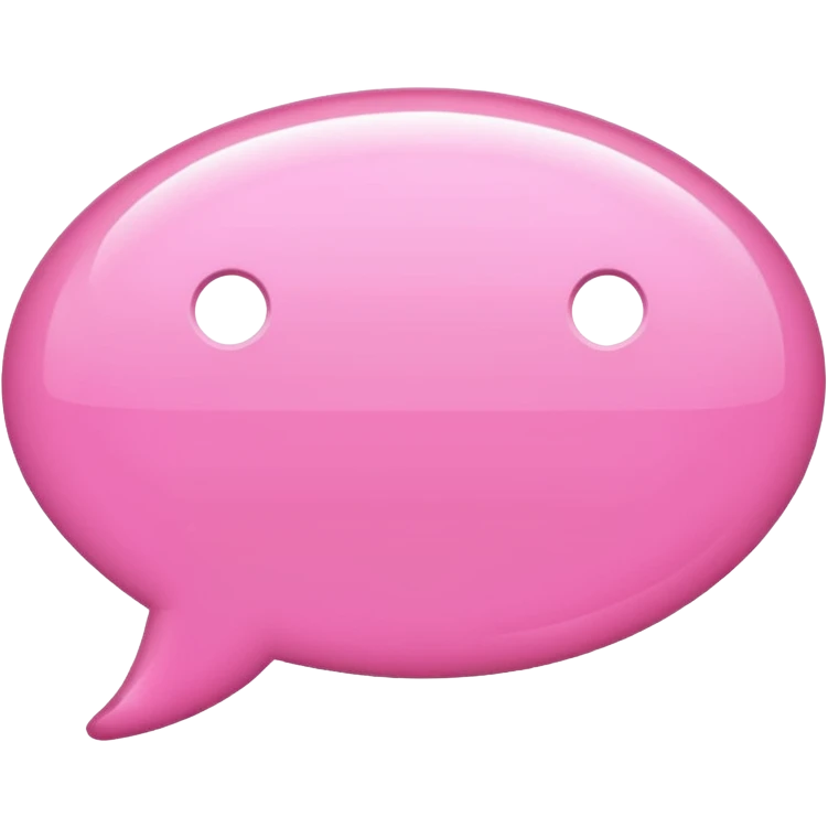 Pink texting bubble no face on it
 emoji