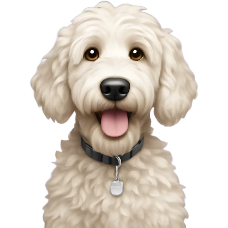 Goldendoodle with white hair  emoji