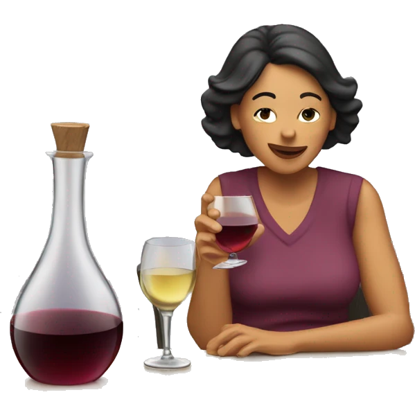 Mom Drinking wine directly out of decanter emoji