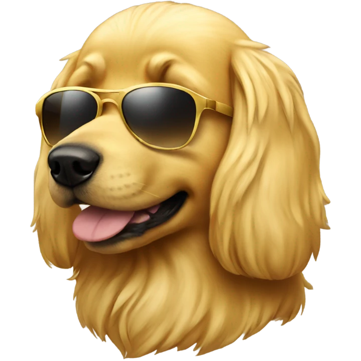 Golden dog with sunglasses emoji
