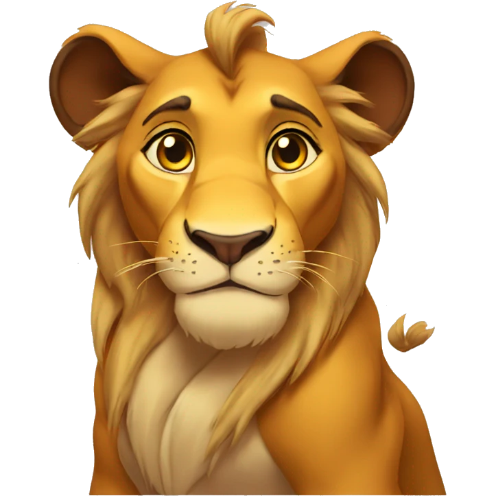 Simba lion king with love heart eyes emoji