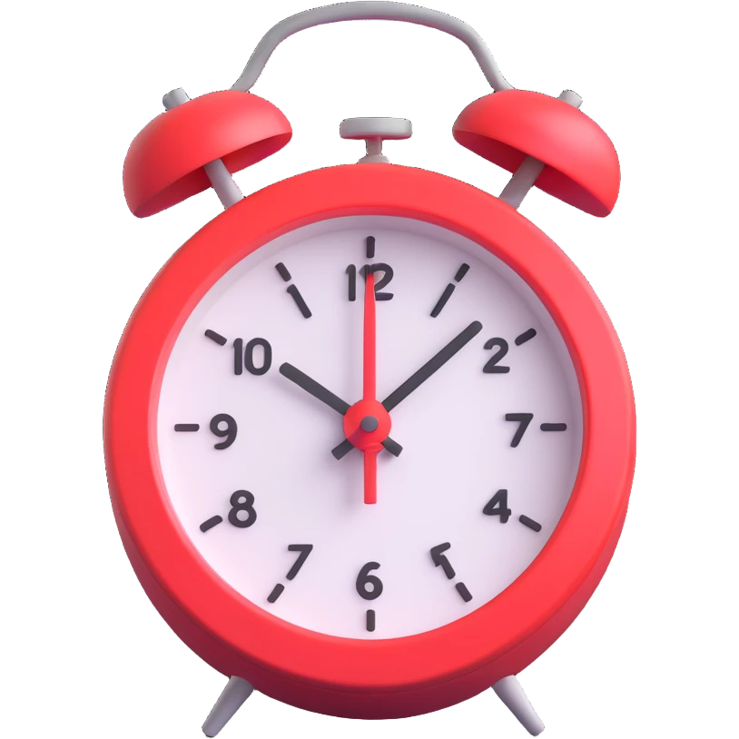 alarm principal color: #7f0fdb and #fe6601 emoji