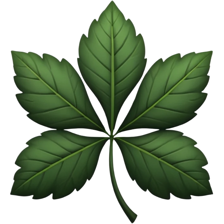 Trébol completamente negro cinco hojas  emoji