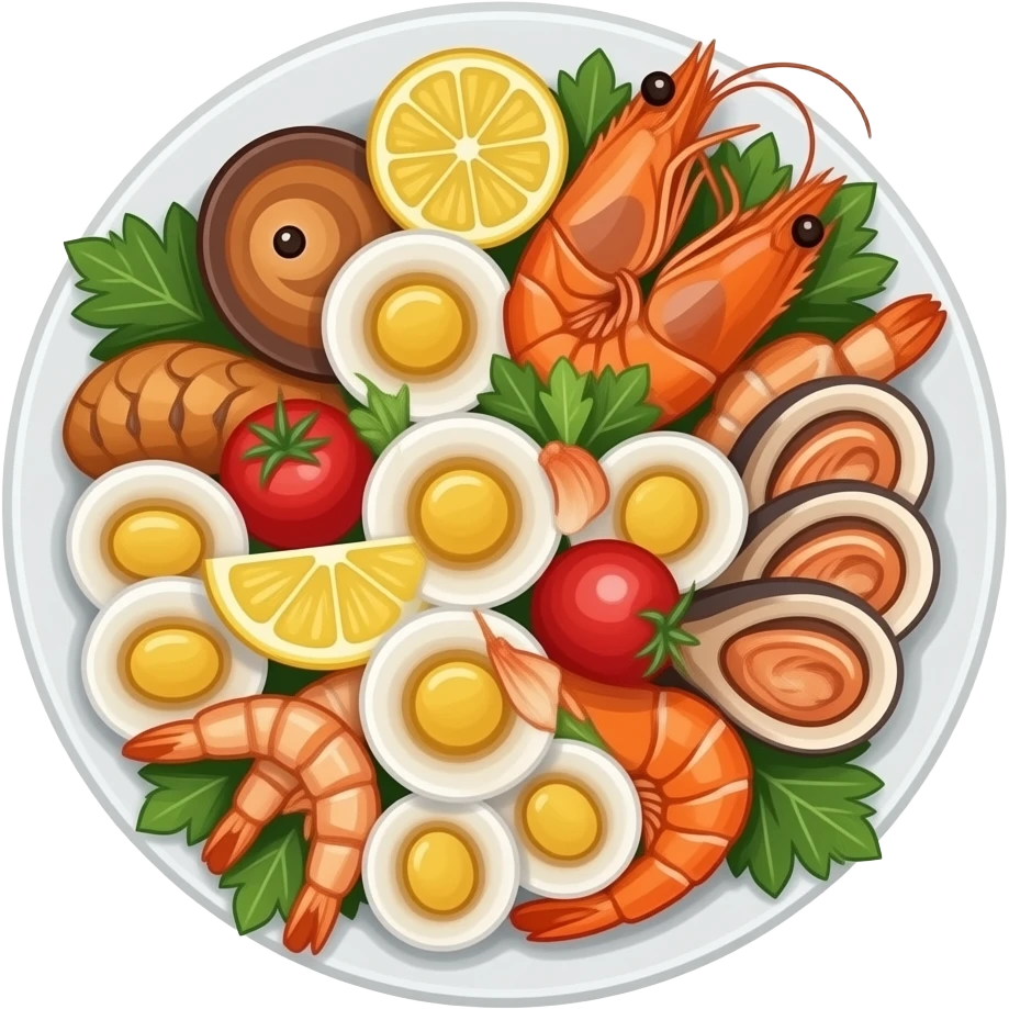vector flat seafood emoji