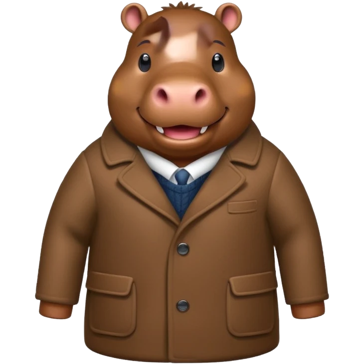 hipoptamus wearing coat emoji