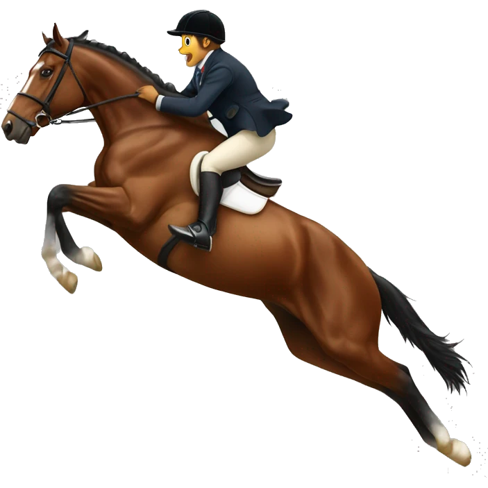 Bay horse jumping emoji