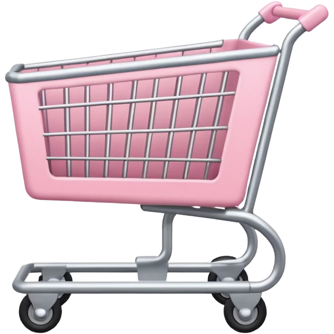 make shopping cart with soft pink tones. emoji