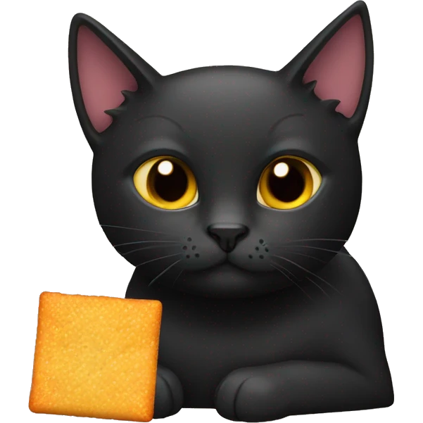 black cat eating cheezits emoji