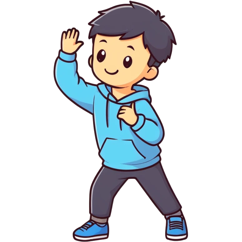 un chico haciendo el dab  emoji