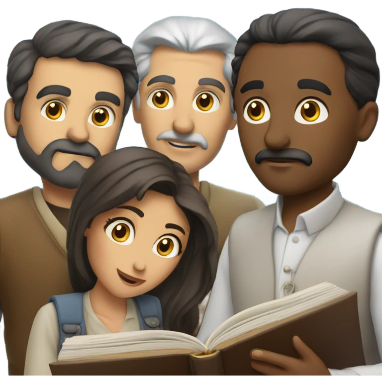 Turkish people reading bible in group emoji