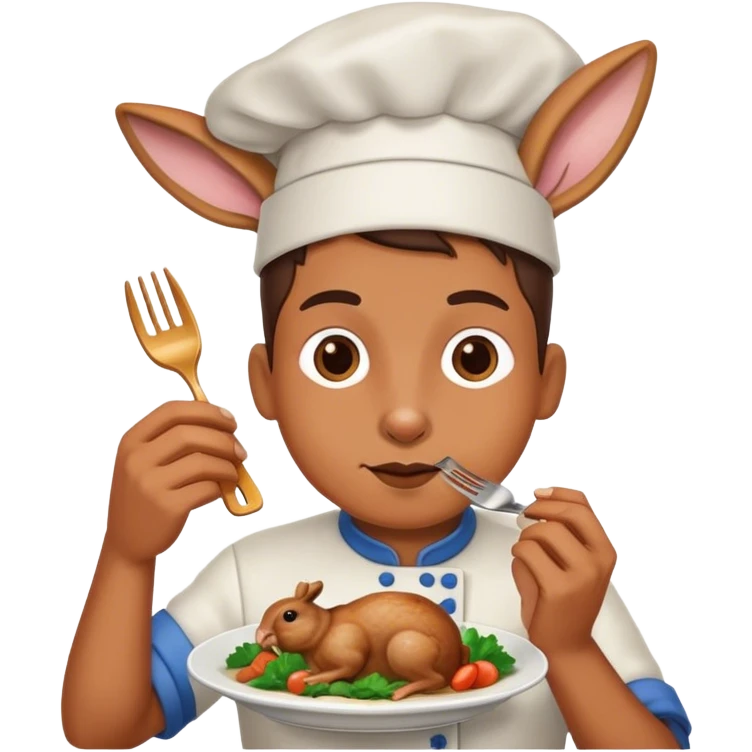 Person eating a rabbit emoji
