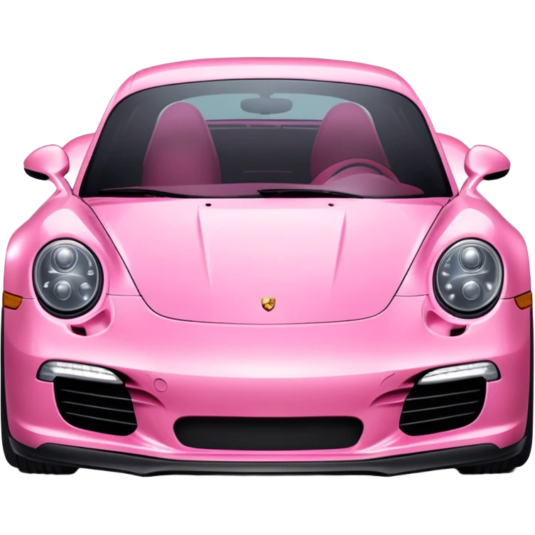full view of a pink porsche sports car emoji