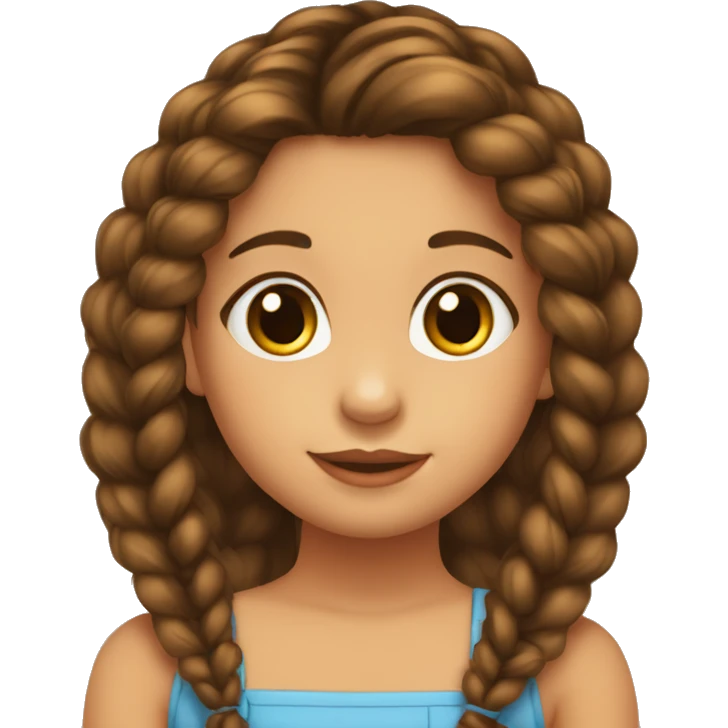 niña marrón de 3 años, con trenzas en el pelo emoji