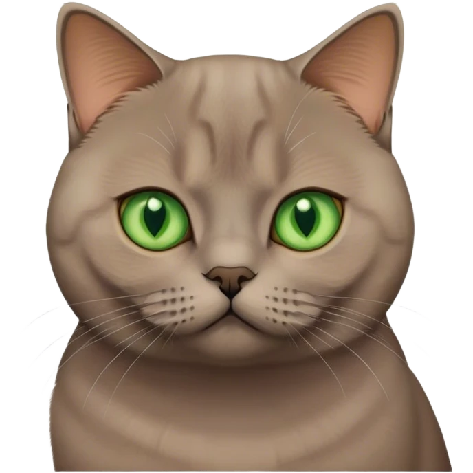 Brown british shorthair cat with Green eyes emoji