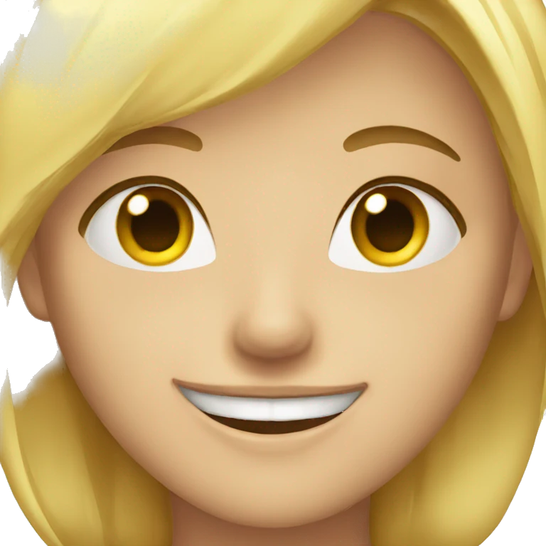 blonde hair smile with sweat emoji