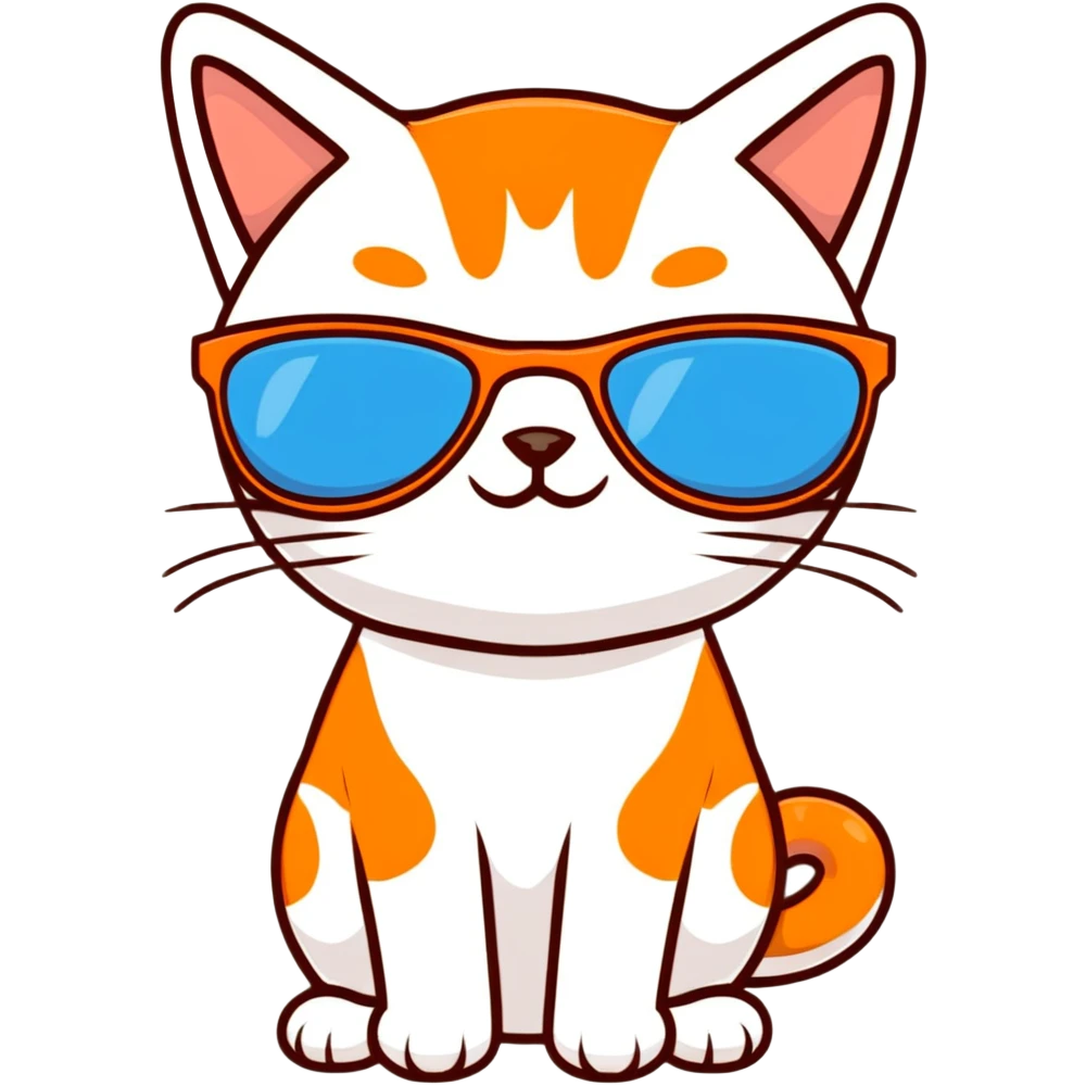 orange Cat with sunglasses emoji