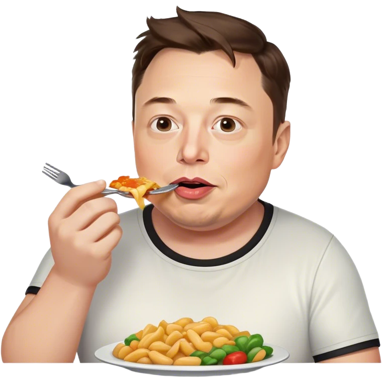 Elon Musk being fat and eating food emoji