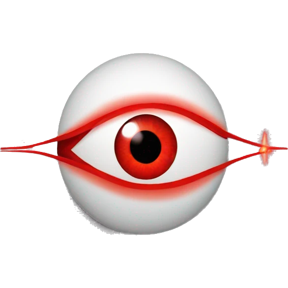 Eye shooting red laser emoji