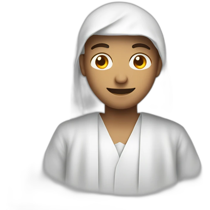 Homme en Qamis avec un panneau en forme de cœur emoji