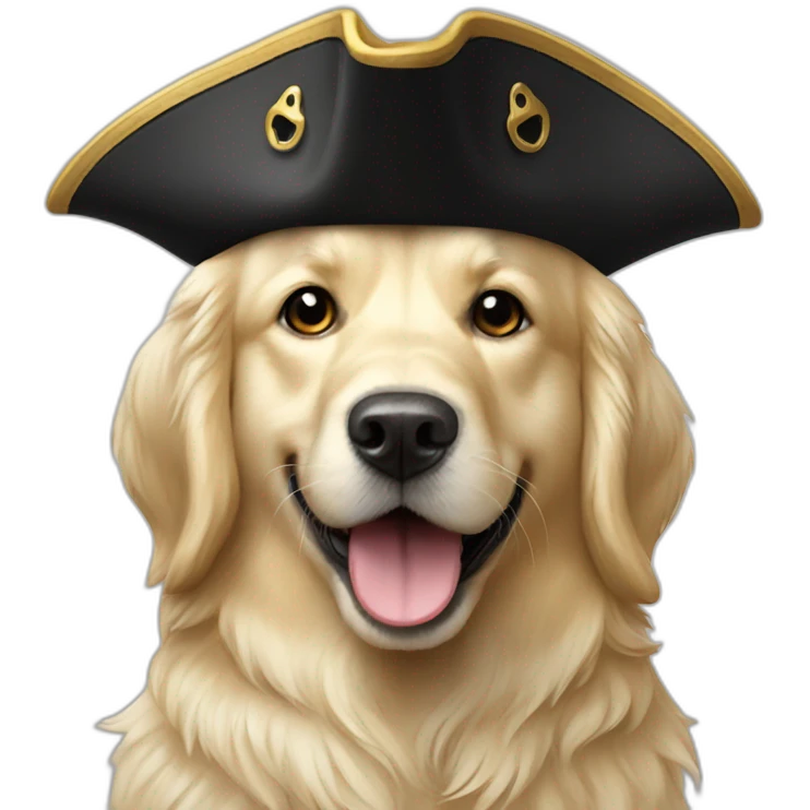 English-cream-golden-retriever pirate-duck-toy emoji