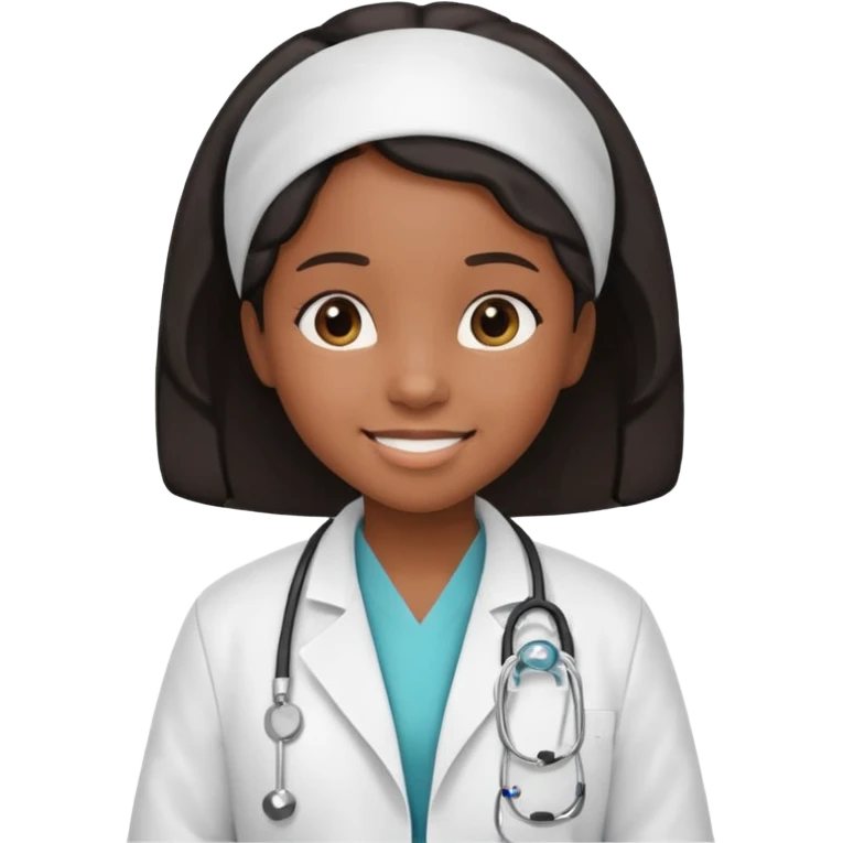 black girl child doctor emoji