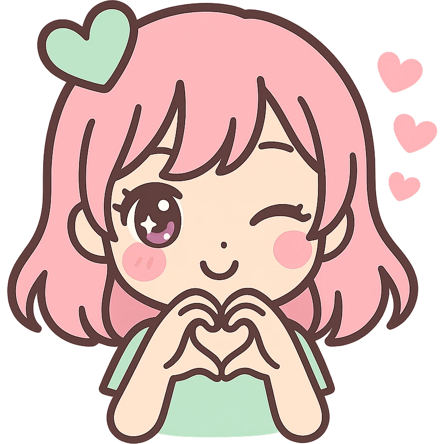 anime style icon representing lust, with a flirtatious, alluring character emoji