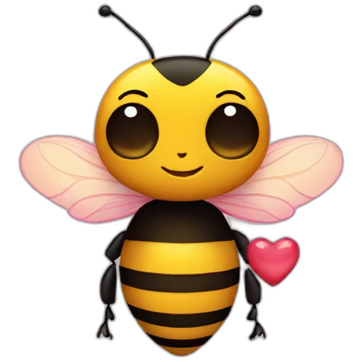 Bumblebee holding a heart emoji