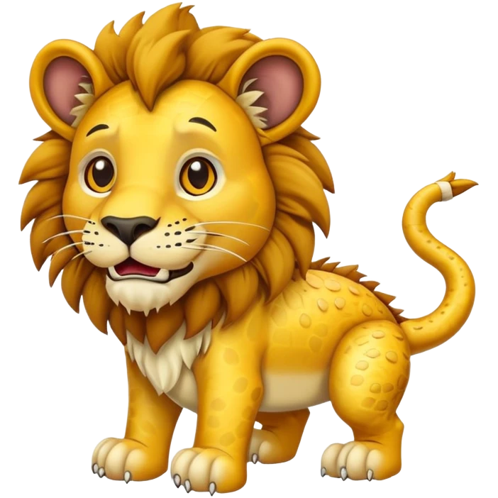 gato perro con orejas de leon y patas de cocodrilo emoji