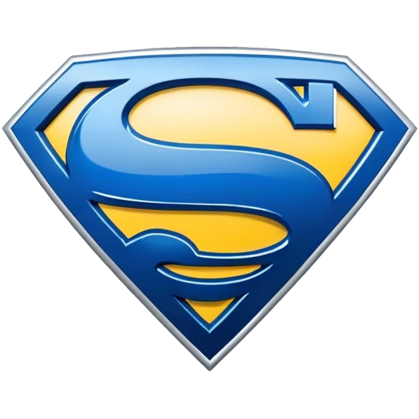 Superman emblem in blue and silver color  emoji