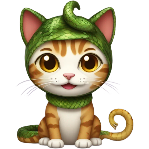 cat in a cute snake costume emoji