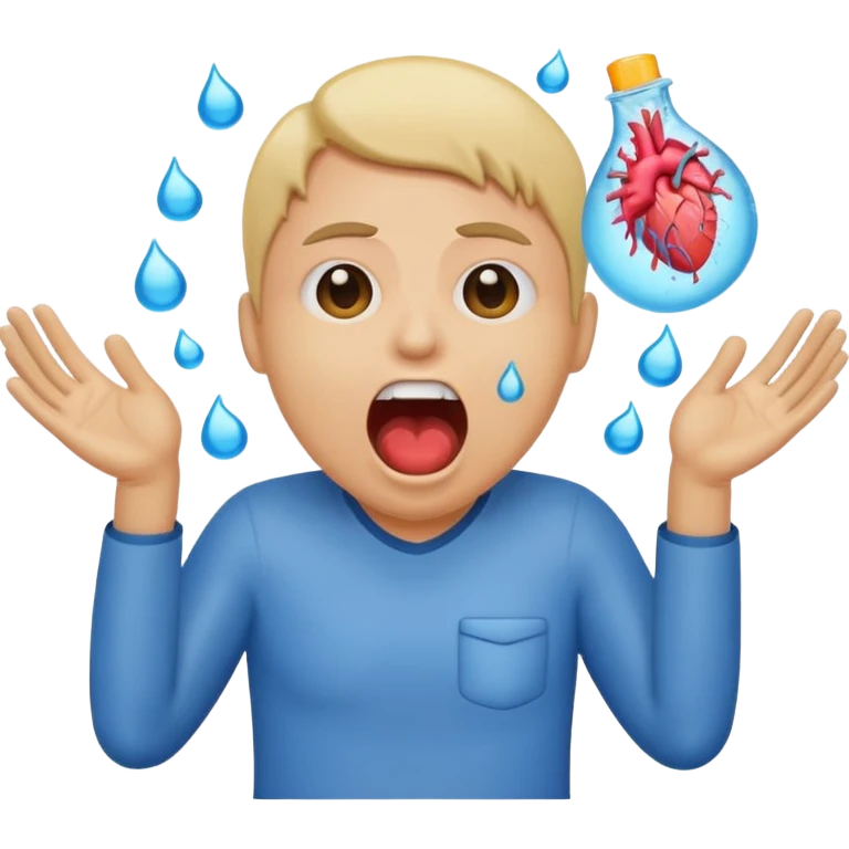 GEEEEKED Black Enzyme Emoji screaming WATERRR while holding an endocrine system emoji emoji