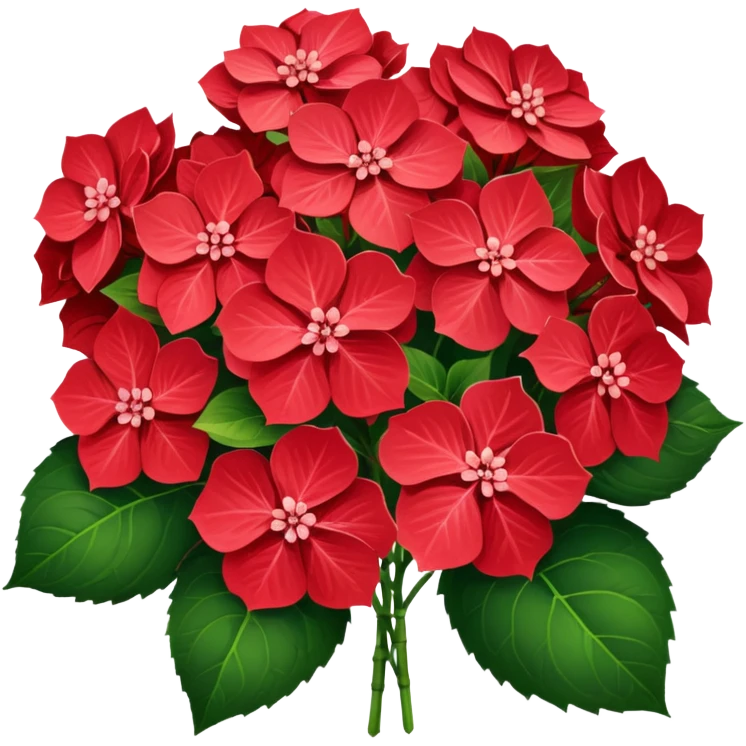 bouquet of red hydrangeas emoji