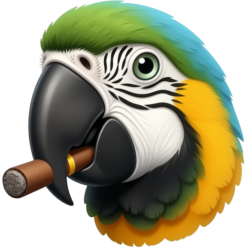 Parrot head smoke cigar emoji