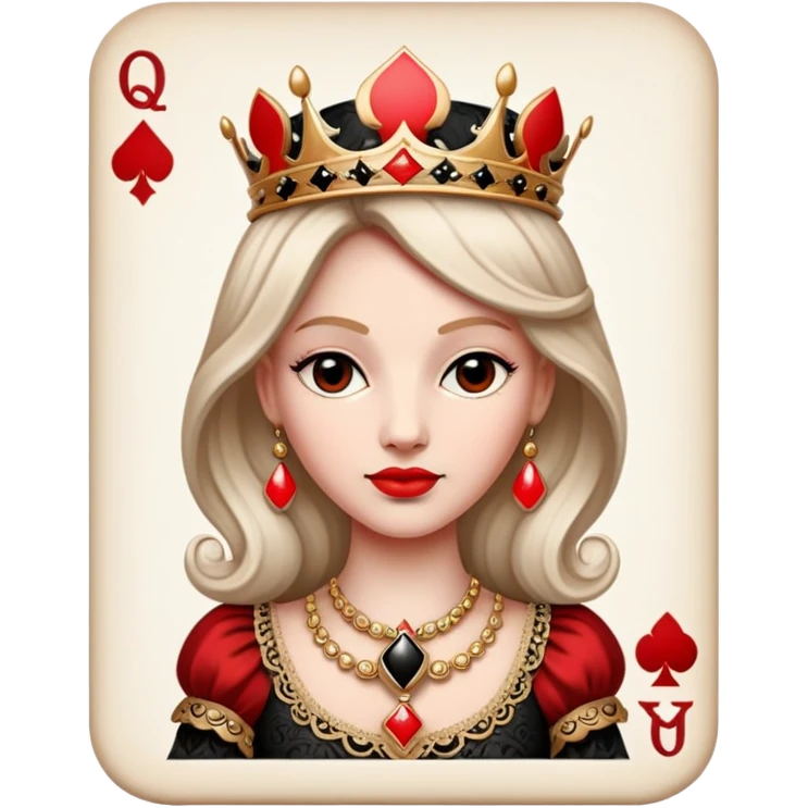 head of queen of clubs no background emoji
