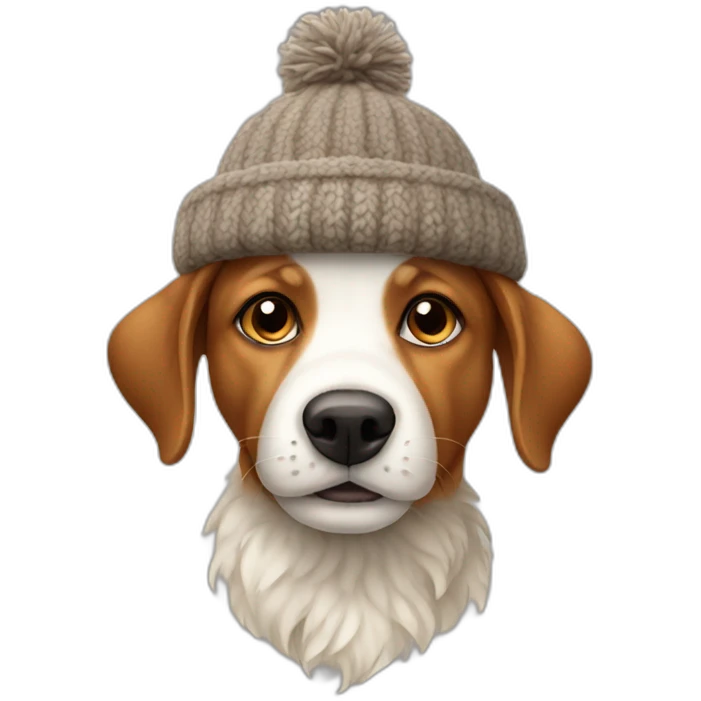 Dog with woolen hat emoji